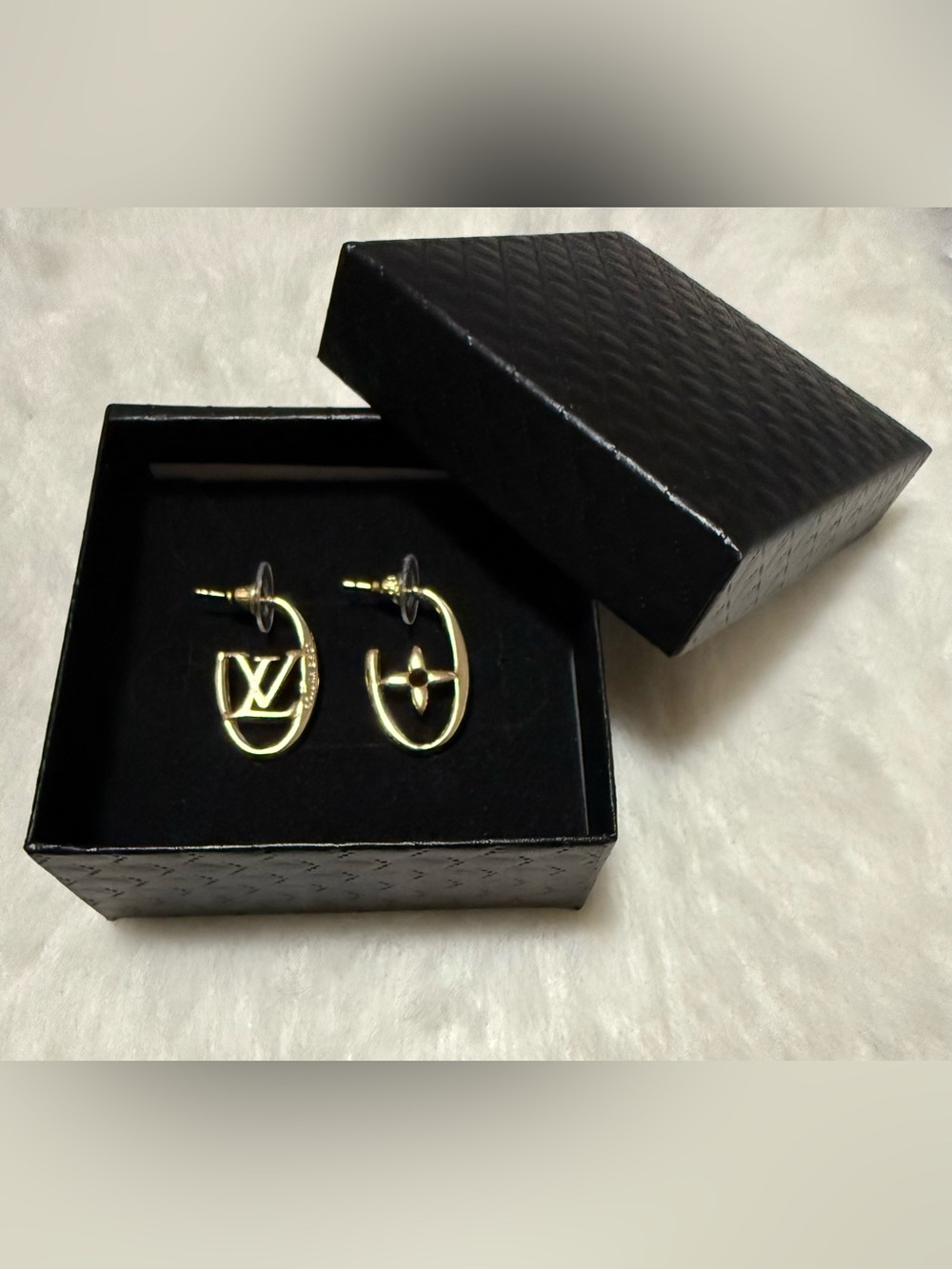 Monogram Oval LV Style Stud Earrings